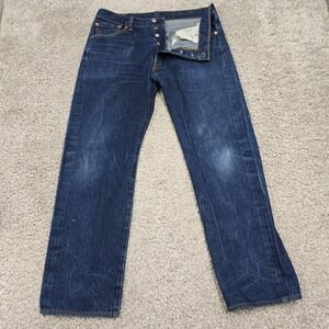 Levi’s‎ Men’s 501 Jeans Blue Straight Button Fly 35x32 (Fits 32x29)